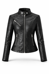 Chaqueta Motera Mujer Acolchada de Piel Roma
