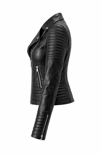 Chaqueta Motera Mujer Acolchada de Piel Roma