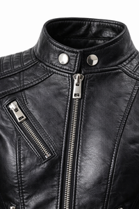 Chaqueta Motera Mujer Acolchada de Piel Roma