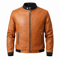 Chaqueta de Piel Hombre Bomber Ajustada Donk
