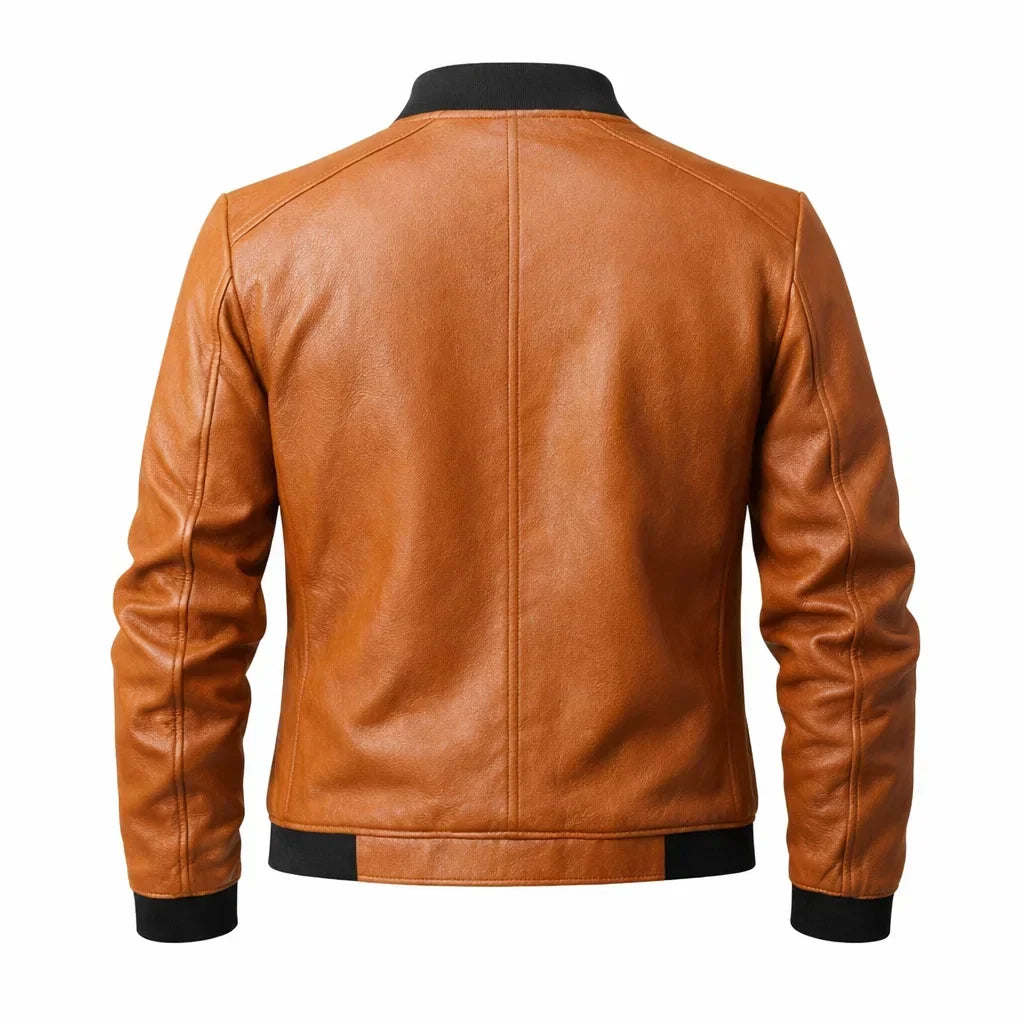 Chaqueta de Piel Hombre Bomber Ajustada Donk