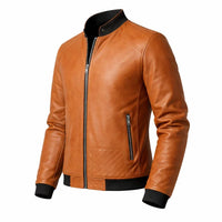 Chaqueta de Piel Hombre Bomber Ajustada Donk