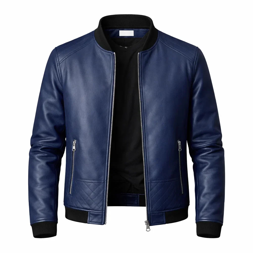 Chaqueta de Piel Hombre Bomber Ajustada Donk