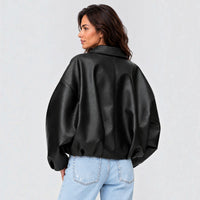 Chaqueta Polipiel Mujer Oversize con Cinturón