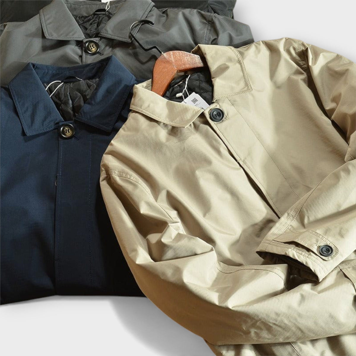Gabardina Hombre Larga Clásica Resistente al Agua