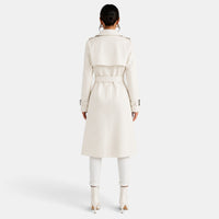 Gabardina Larga Mujer Elegante de Doble Botonadura