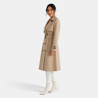 Gabardina Larga Mujer Elegante de Doble Botonadura