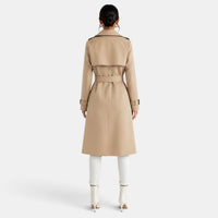 Gabardina Larga Mujer Elegante de Doble Botonadura