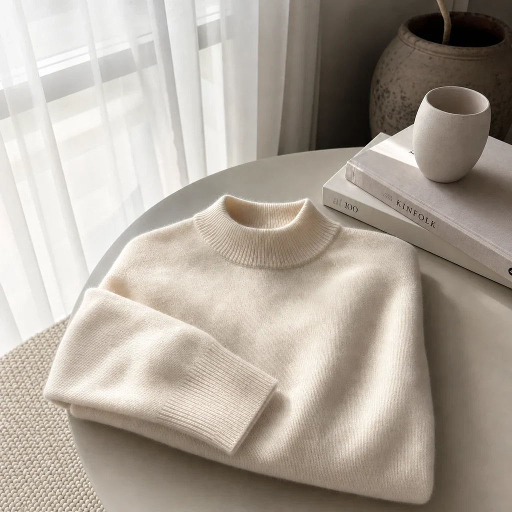 Jersey Cuello Alto Mujer de Cachemir