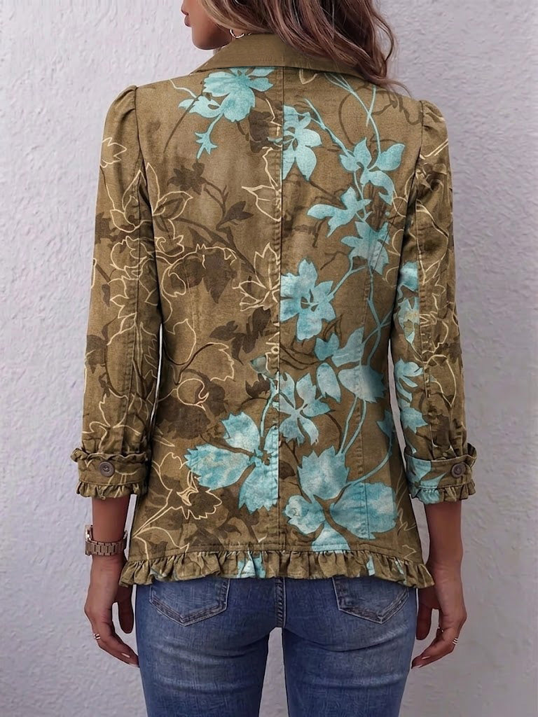 Health | Floral Ombré Ruffled Jacket