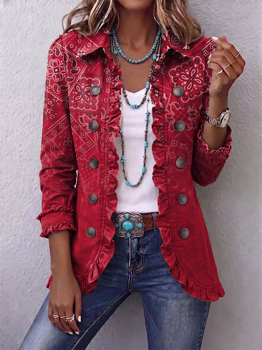 Clotilde | Ombré Cashmere Ruffled Jacket