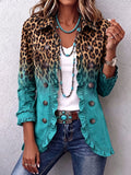Mercedes | Leopard Ombré Ruffle Blazer Jacket