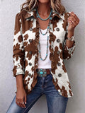 Manuela | Cow Print Ruffled Jacket