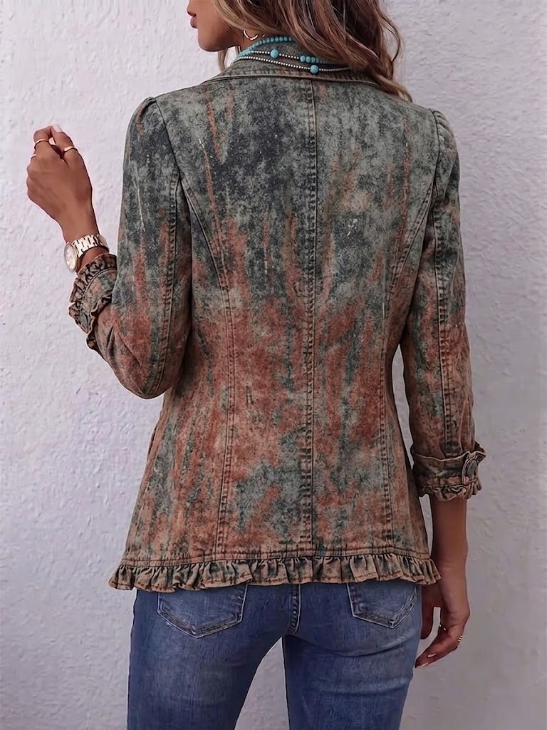 Benita | Textured Ombré Ruffled Jacket