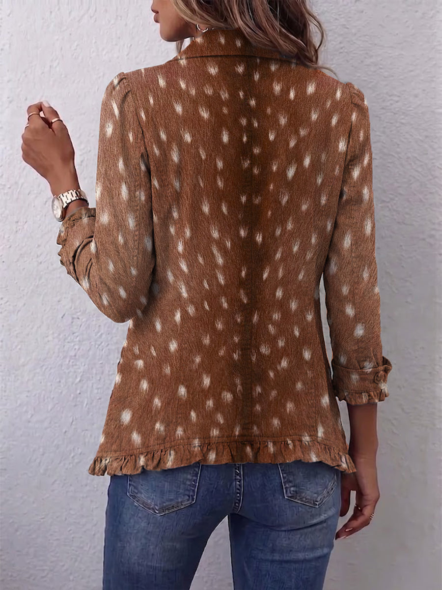 Nicolasa | Animal Print Ruffled Jacket
