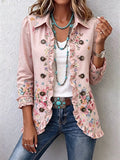 Araceli | Floral Ruffled Button-Down Jacket