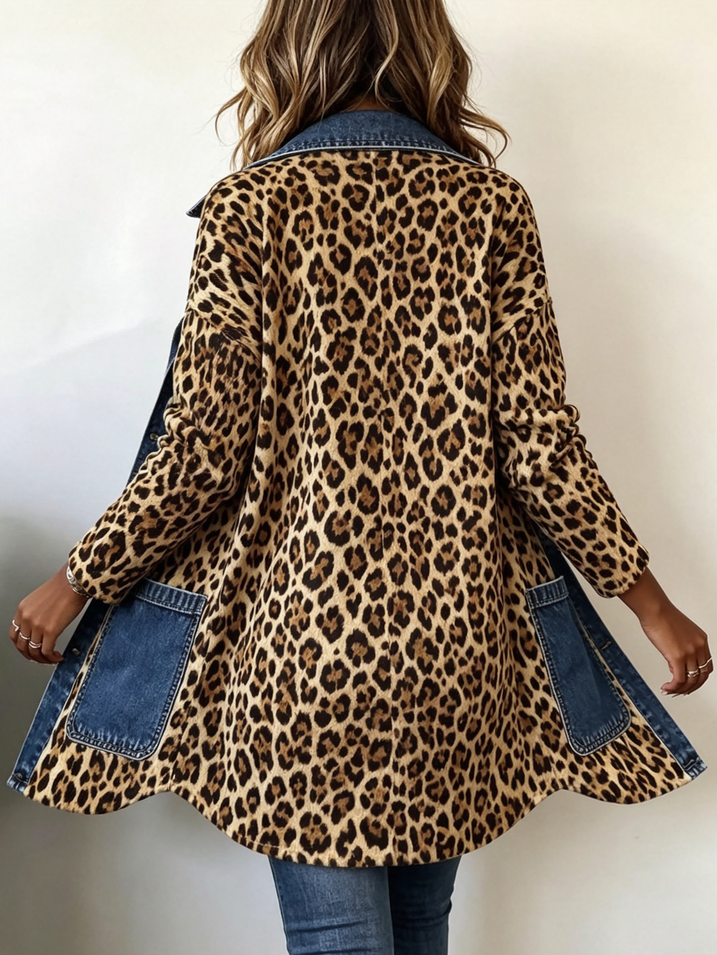 Lorena | Long Leopard Jacket with Jeans