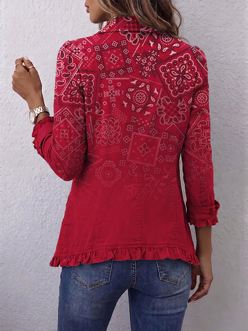 Clotilde | Ombré Cashmere Ruffled Jacket