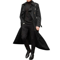 Trench Hombre Largo Clásico de Doble Botonadura