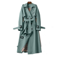 Trench Mujer Largo con Cinturón y Doble Botonadura