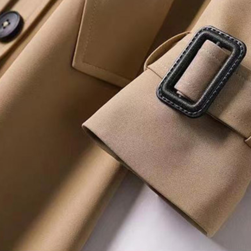 Trench Mujer Largo con Cinturón y Doble Botonadura